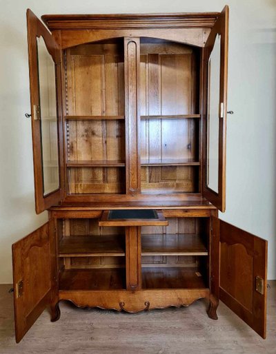 Vintage Rustic Solid Wood Bookcase 20th Century