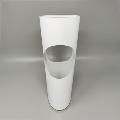 1970s Astonishing White Space Age vase by Linea Glass. Made in Italy