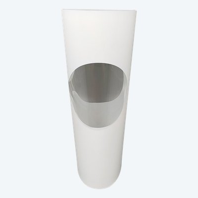 1970s Astonishing White Space Age vase by Linea Glass. Made in Italy