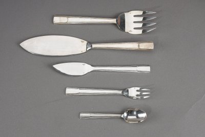 FLATWARE CHRISTOFLE SILVER-PLATED METAL CUTLERY SET GABON MODEL