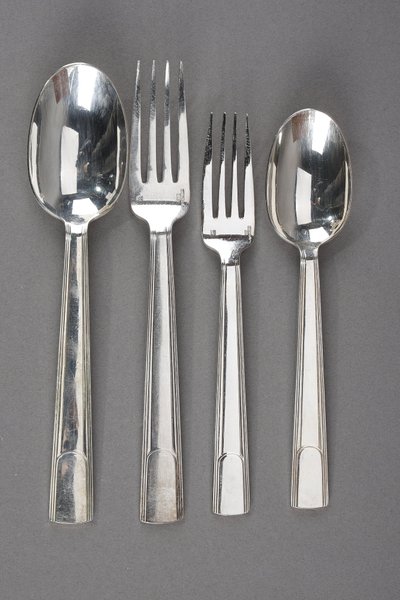 FLATWARE CHRISTOFLE SILVER-PLATED METAL CUTLERY SET GABON MODEL