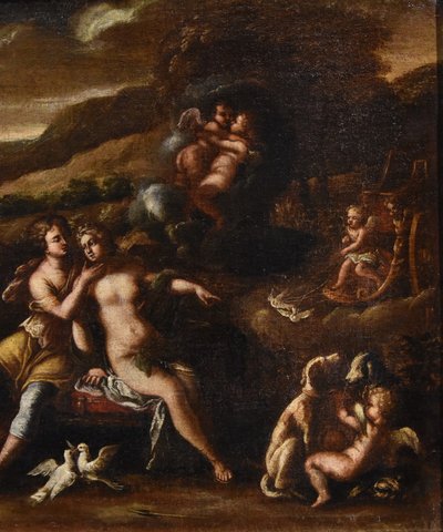 Idyll Between Venus And Adonis, Workshop Of Filippo Lauri (rome, 1623 – 1694)