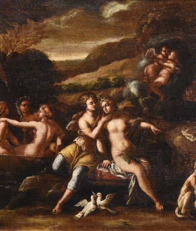 Idyll Between Venus And Adonis, Workshop Of Filippo Lauri (rome, 1623 – 1694)