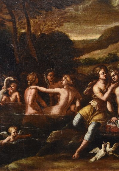 Idyll Between Venus And Adonis, Workshop Of Filippo Lauri (rome, 1623 – 1694)