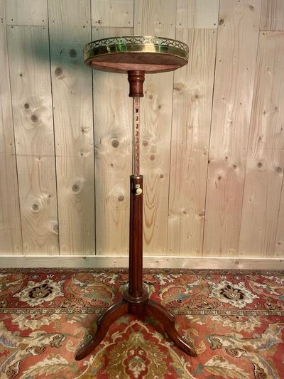 Louis XVI style tripod rack and pinion pedestal table