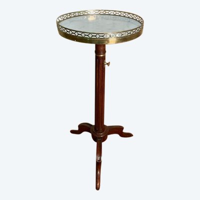 Louis XVI style tripod rack and pinion pedestal table