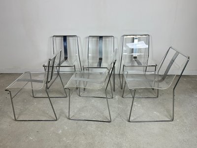 Chairs (set of 6) Filglass by Jacques Charpentier 1971'S