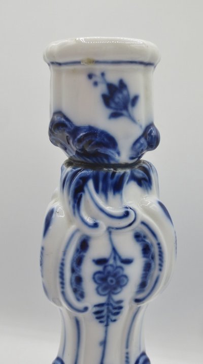 Meissen porcelain candlesticks.