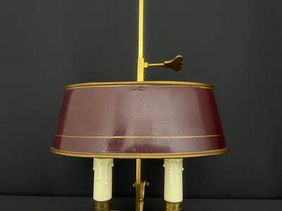 Small Bronze and Brass Bouillote Lamp, 20th Century.