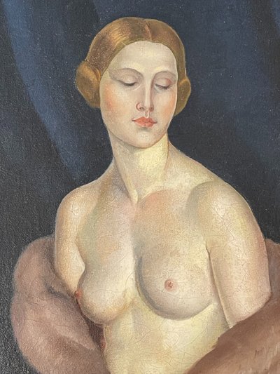 Leonid FRECHKOP (1897–1982), "Nude with a Fur Coat"