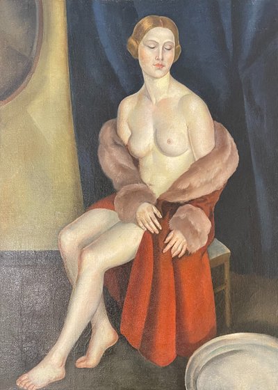 Leonid FRECHKOP (1897–1982), "Nude with a Fur Coat"