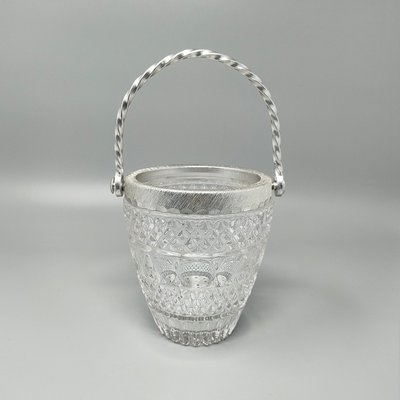 1960s Gorgeous Cut Crystal Cocktail Shaker with Ice Bucket by Arir. Made in Italy.