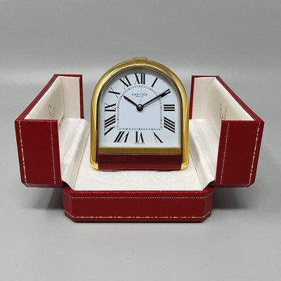 1980s Gorgeous Cartier Romane Alarm Clock Pendulette. Made in Swiss