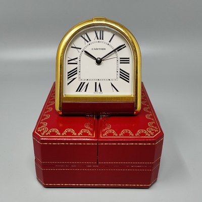 1980s Gorgeous Cartier Romane Alarm Clock Pendulette. Made in Swiss