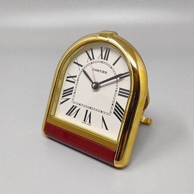 1980s Gorgeous Cartier Romane Alarm Clock Pendulette. Made in Swiss