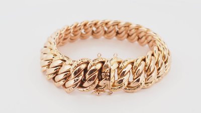 Vintage American mesh bracelet in rose gold