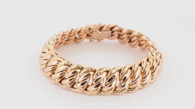 Vintage American mesh bracelet in rose gold