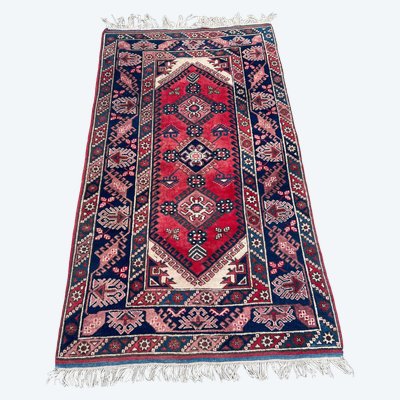 TURKISH HANDMADE KNOTTED WOOL RUG 210CM X 116CM