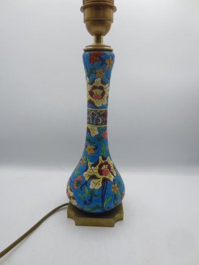 Longwy earthenware lamp,