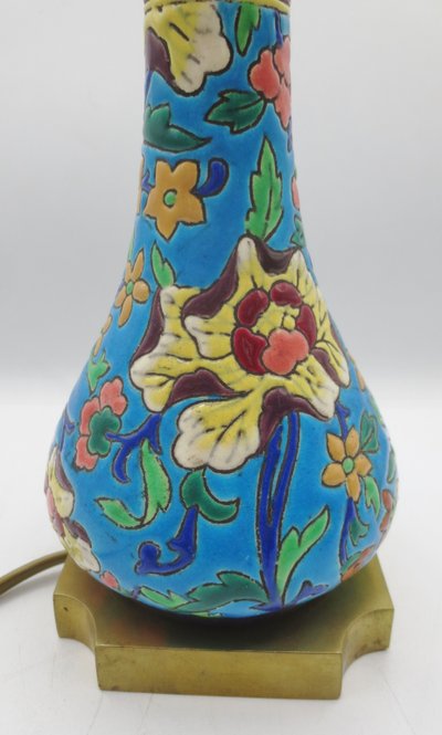 Longwy earthenware lamp,