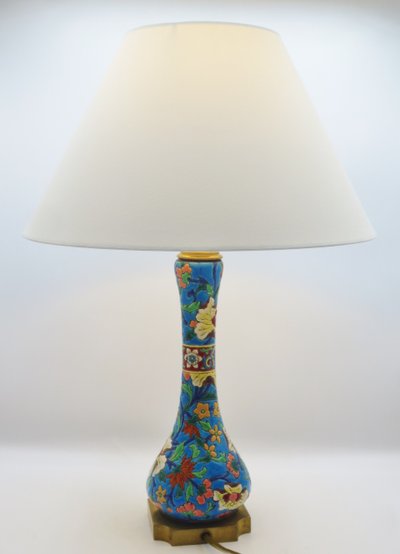 Longwy earthenware lamp,