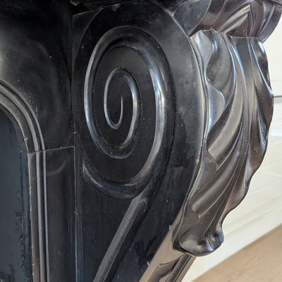 1840s Belgian Late Black Marble Fireplace