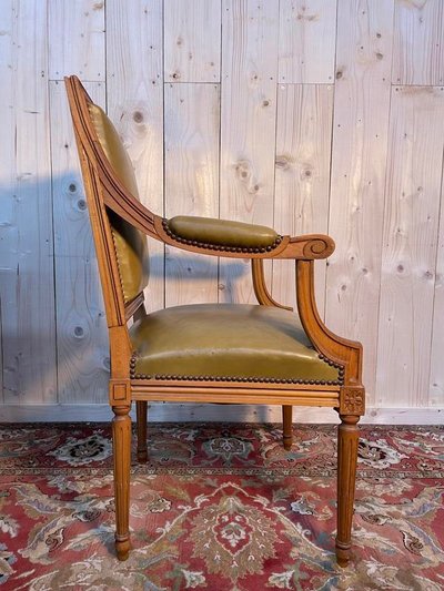 Louis XVI leather -style office chair