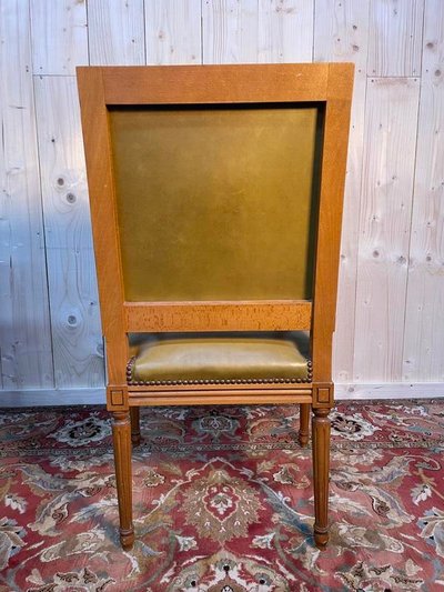 Louis XVI leather -style office chair