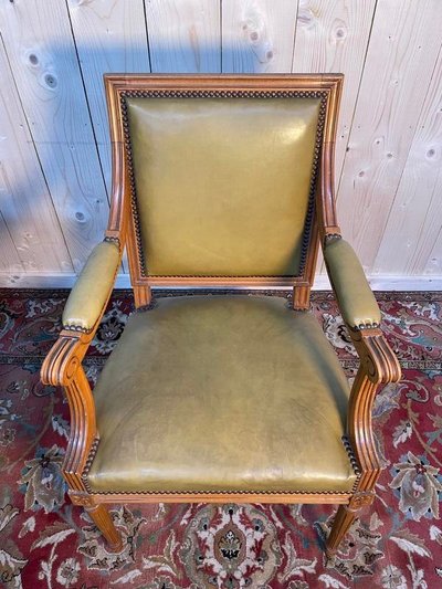 Louis XVI leather -style office chair