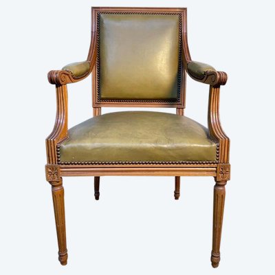 Louis XVI leather -style office chair