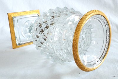 Charles X period vase in cut Creusot crystal, gilded bronze mount