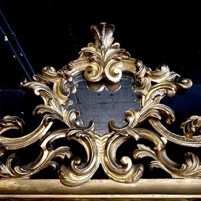 Louis XV Rocaille Style Gilded Wood and Stucco Mirror