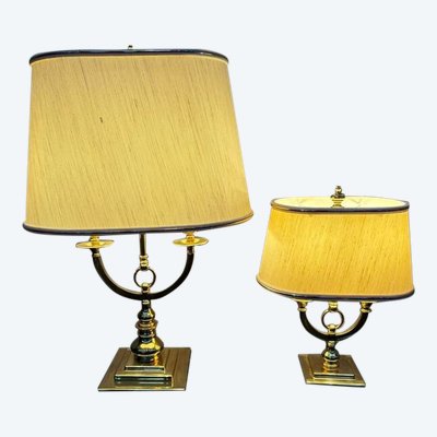 Set di 2 lampade in metallo oro