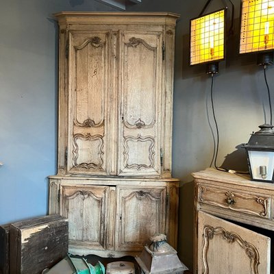 Louis XV Style Stripped Oak Corner Cabinet