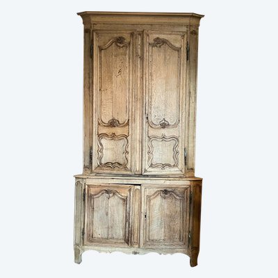 Louis XV Style Stripped Oak Corner Cabinet