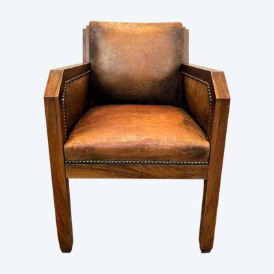 Art Deco leather armchair