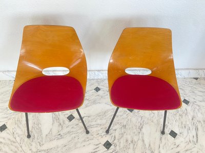 Pair of barrel chairs by Pierre Guariche for Steiner, 1950s.