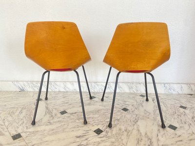 Pair of barrel chairs by Pierre Guariche for Steiner, 1950s.