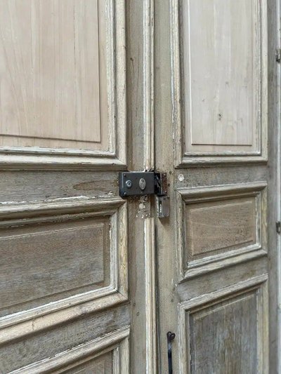 Haussmann Style Stripped Double Door With Frame