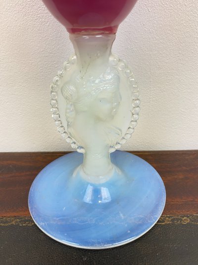 Large Pink Art Deco Opaline Vase