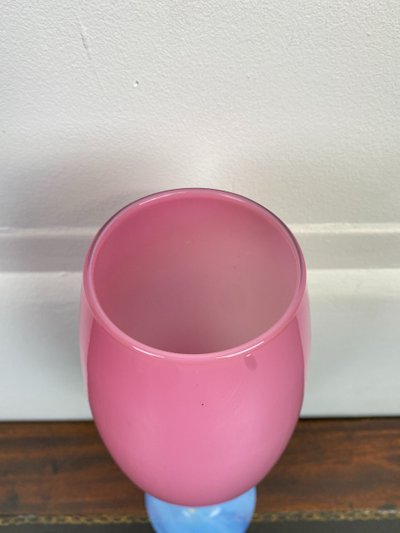 Large Pink Art Deco Opaline Vase