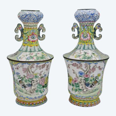 Paire de vases, Chine XIXe siècle. 