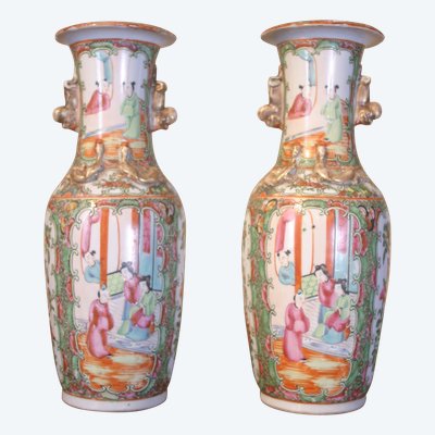 Two Canton vases