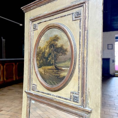 Antique Trumeau with Painted Landscape Motif