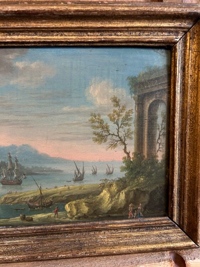 Charles Léopold Grevenbroeck (1730-1759) Paire De Tableaux Huiles Sur Cuivre  XVIIIème siècle 