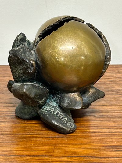 Anita Tullio (1935-2014) “Matra hatching” Bronze with green and gilded patina