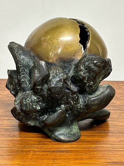 Anita Tullio (1935-2014) “Matra hatching” Bronze with green and gilded patina