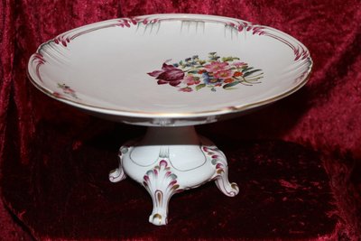 Dessert service in fine Lunéville earthenware with Saxon flower decoration, 19th century