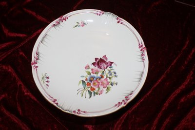 Dessert service in fine Lunéville earthenware with Saxon flower decoration, 19th century