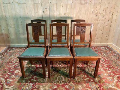 Series of 6 Art Deco chairs